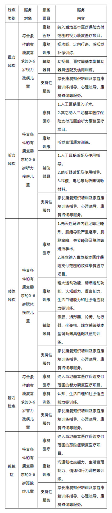 2019殘疾人服務(wù)目錄
