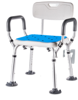Non slip bath chair with armback-