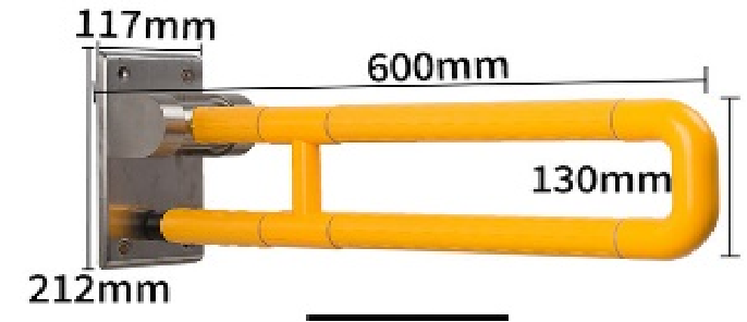 Flip-up toilet grab bars-