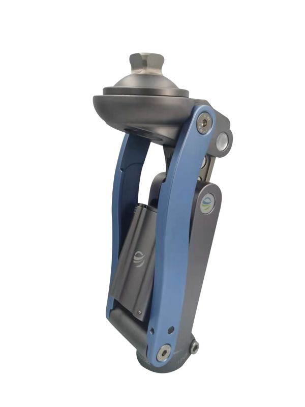 Five Bar Linkage Pneumatic Knee Joint with Geometric Lock-