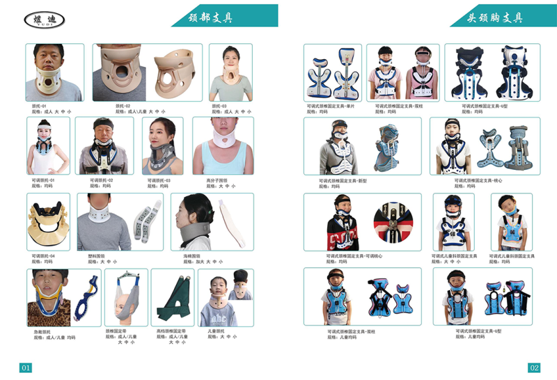 Head, neck and chest braces-